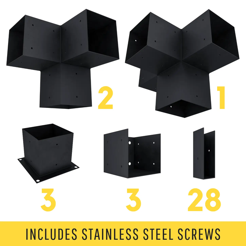 DIY Pergola Bracket Kit for an Attached Pergola With Slatted Roof - Any Size Up to 24' x 12' by Zen Pergolas