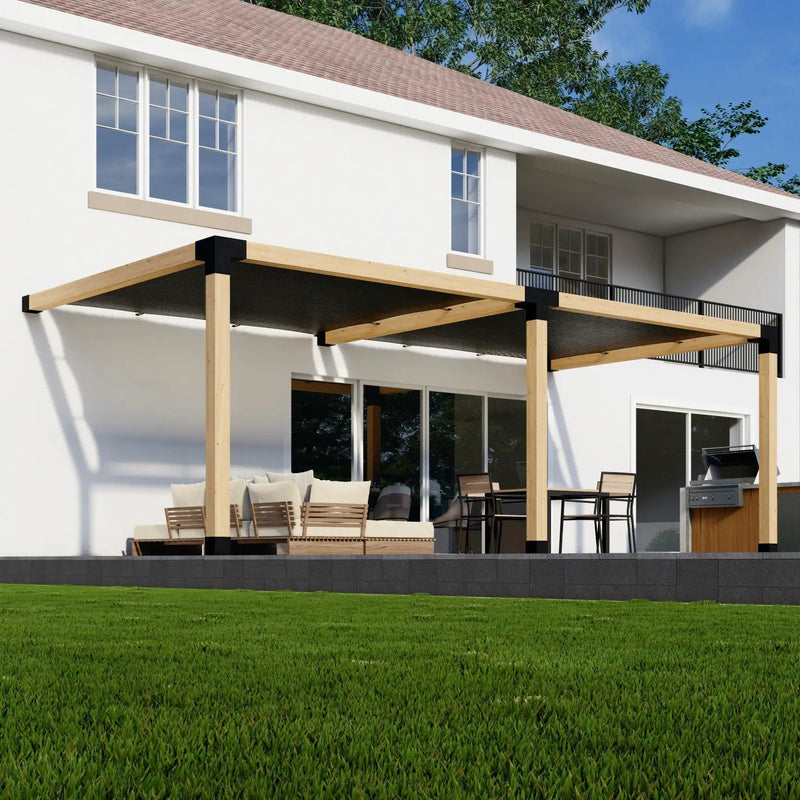 DIY Pergola Kit for an Attached Pergola With Canopies - Any Size Up to 24' x 12' by Zen Pergolas
