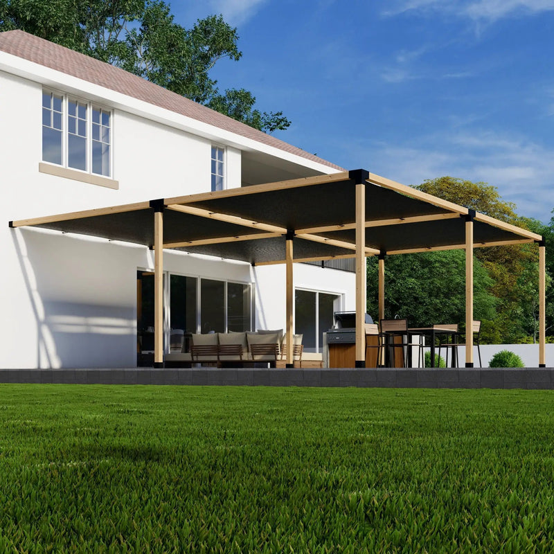 DIY Pergola Kit for an Attached Pergola With Canopies - Any Size Up to 24' x 24' by Zen Pergolas