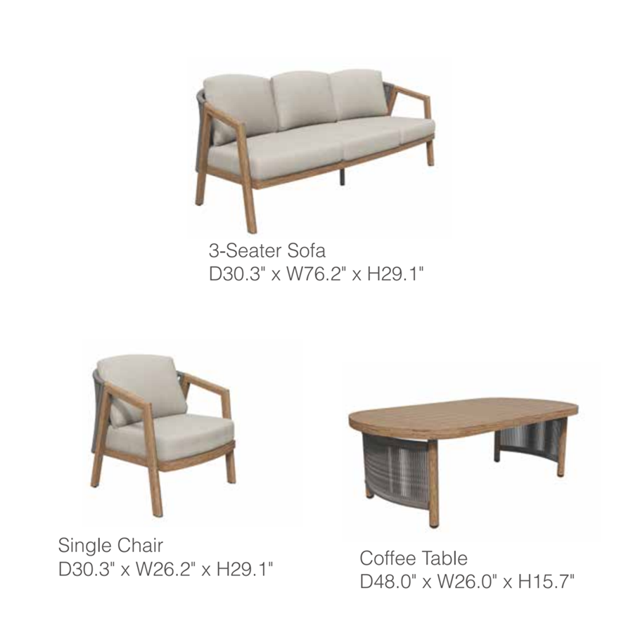Ausone 4-Piece Aluminum Living Room Set by Outdoor-USA®