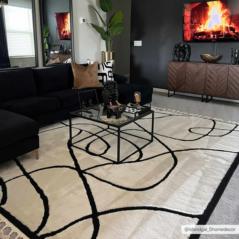 Azana Black & White Area Rug by Boutique Rugs