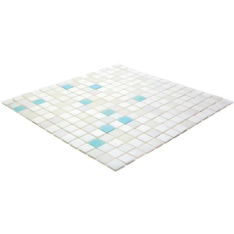 Cotton White 12x12 Glossy Glass Uniform Square Mosaic Tile (20 pack, 20 sq ft/case) by Apollo Tile