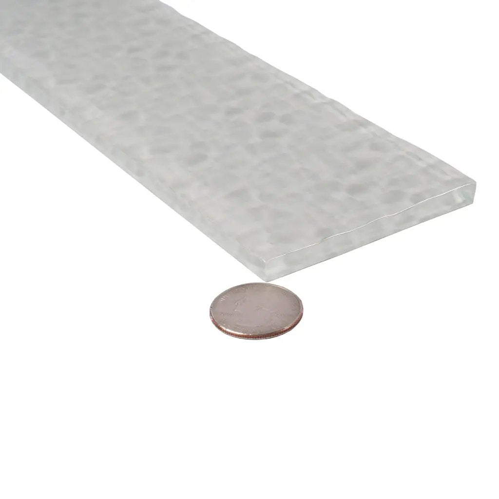 Pearl White 3x12 Textured Glossy Subway Glass Tile (20 pack, 5 sq ft/case) by Apollo Tile