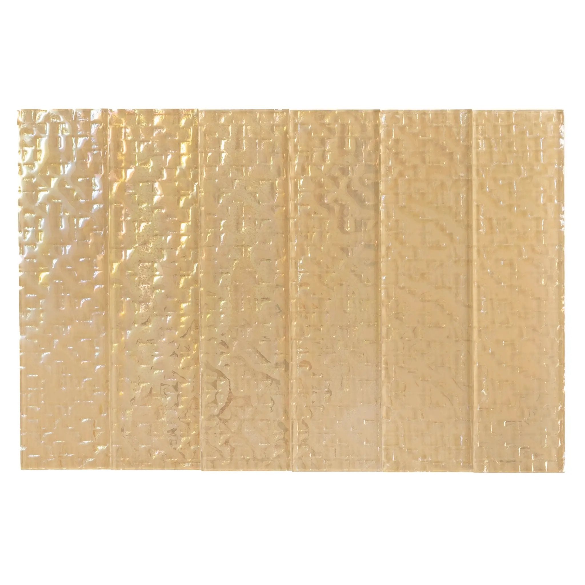 Champagne Gold 3x12 Glossy Brick Glass Subway Tile (20 pack, 5 sq ft/case) by Apollo Tile
