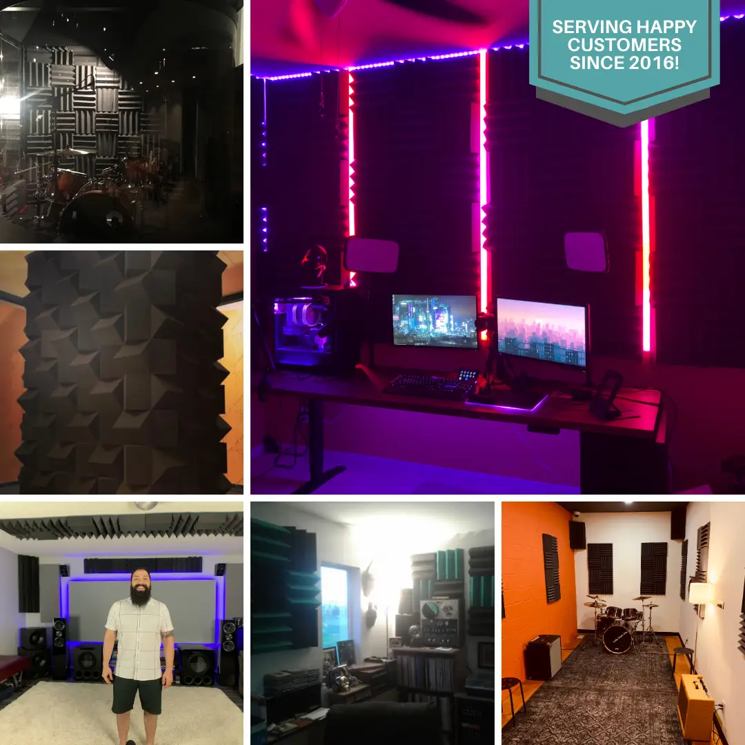 1 Inch Acoustic Foam Wedge Style Panels - 13 Color Options by SoundAssured