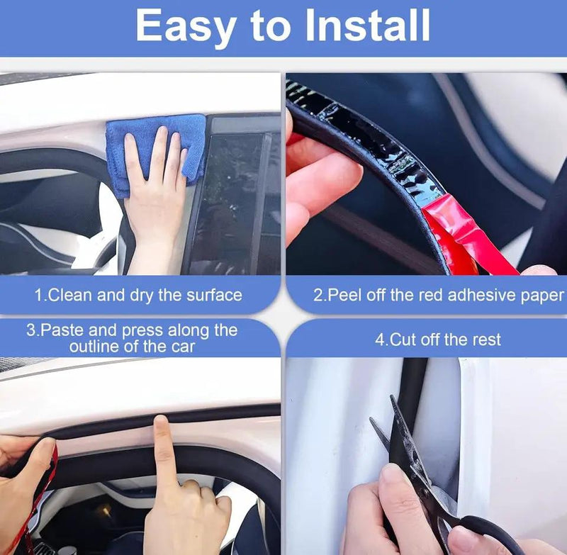 Hzetuu Automotive Weather Stripping Door Seal, 40 Ft Self Adhesive D Shaped Rubber Car Door Weather Stripping, Universal Thick Car Door Seal Strip for Door Frame for Auto Truck Rv Off Road Big Gap by Selzalot