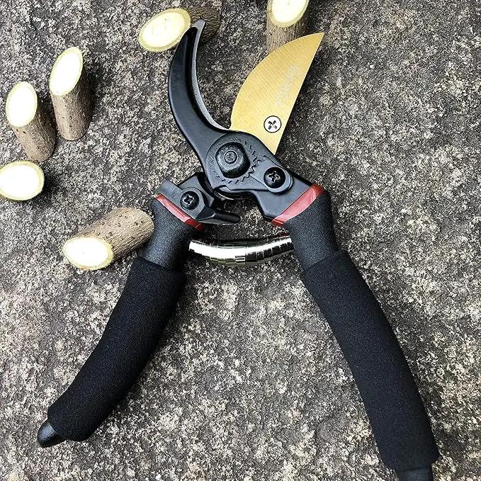 gonicc 8" Professional Premium Titanium Bypass Pruning Shears (GPPS-1003), Hand Pruners, Garden Clippers. by GreenHaven Gardens