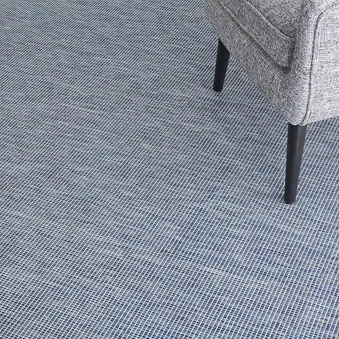 Nourison Positano Indoor-Outdoor Navy Blue 4' x 6' Area Rug, Easy Cleaning, Non Shedding, Bed Room, Living Room, Dining Room, Backyard, Deck, Patio (4x6) by GreenHaven Gardens