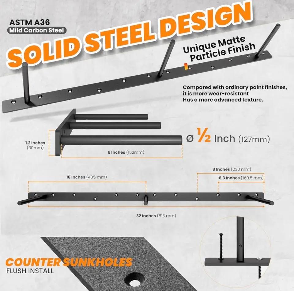 Open box BATODA 32" Heavy Duty Floating Shelf Bracket (2 pcs) – Solid Steel Blind Shelf Supports - Hidden Brackets for Floating Wood Shelves Kitchen, by Selzalot