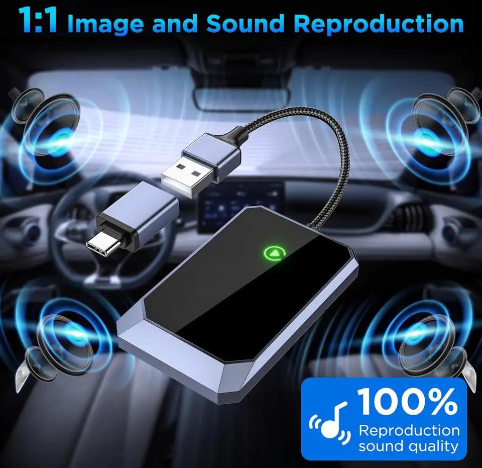Brand New TERUNSOUI Wireless Carplay Adapter, Converts Wired to Wireless carplay Adapter for iPhone, Wireless Control Plug & Play Carplay for Cars from 2017 & for Apple iPhone iOS 10+ by Selzalot