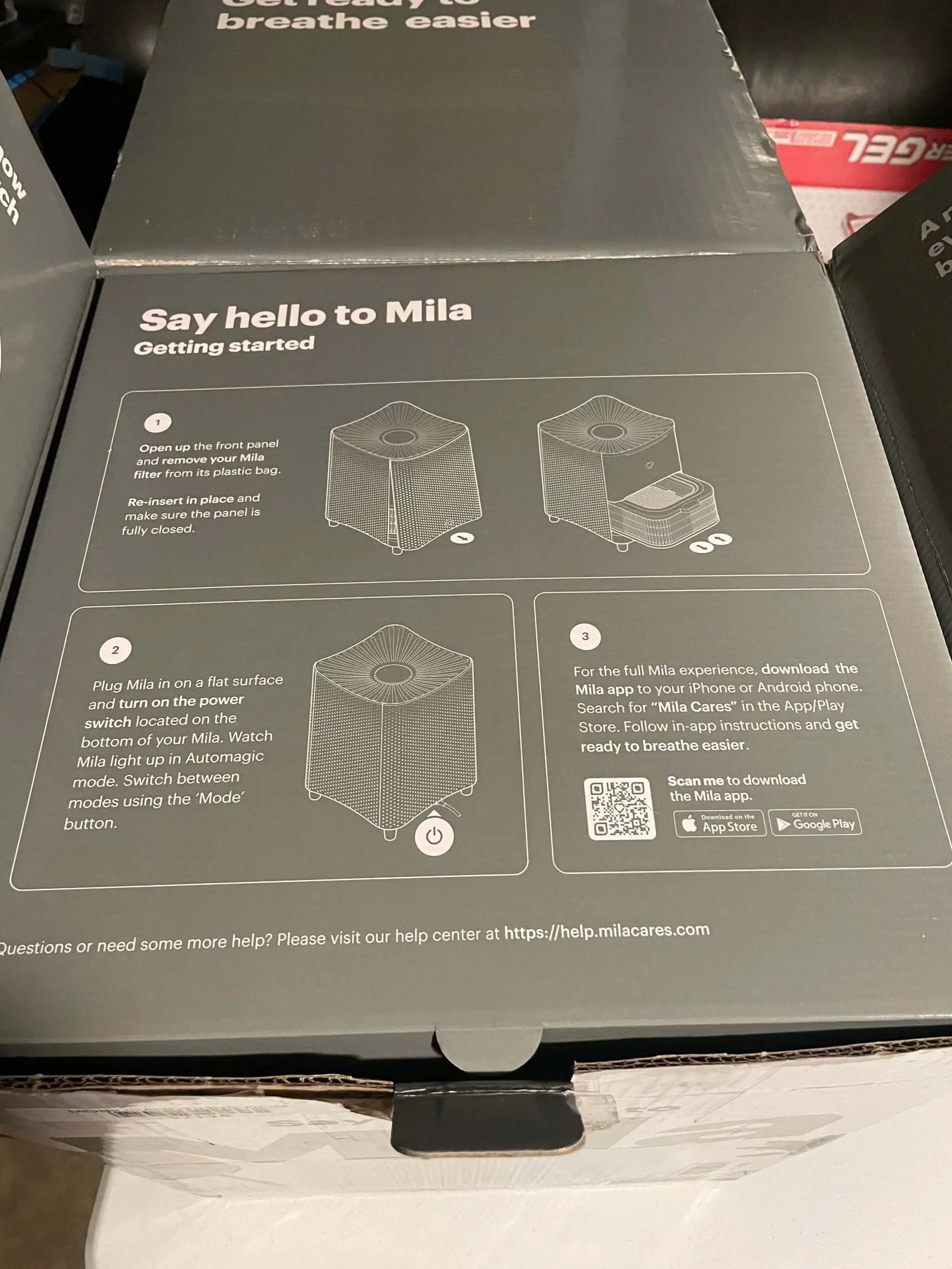 Mila Air Purifier for Large Room 1,000 sqft Coverage | Basic Breather | Air Purifier for Allergies | H12 HEPA Filter | Smoke Allergens Dust Pollution | Home Office Air Cleaner | Smart Wi-Fi Auto Mode by Selzalot