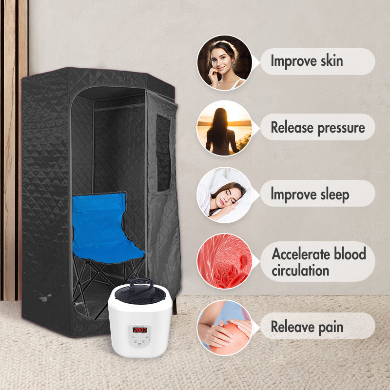 Blisspod | Portable | Personal Full Body 60 Min Rapid Steam Sauna | Pentagonal | Grey | Powerful 1600 Watts | 3.6L Stronger Steamer | 90X90X190cm, photo 9 of 12