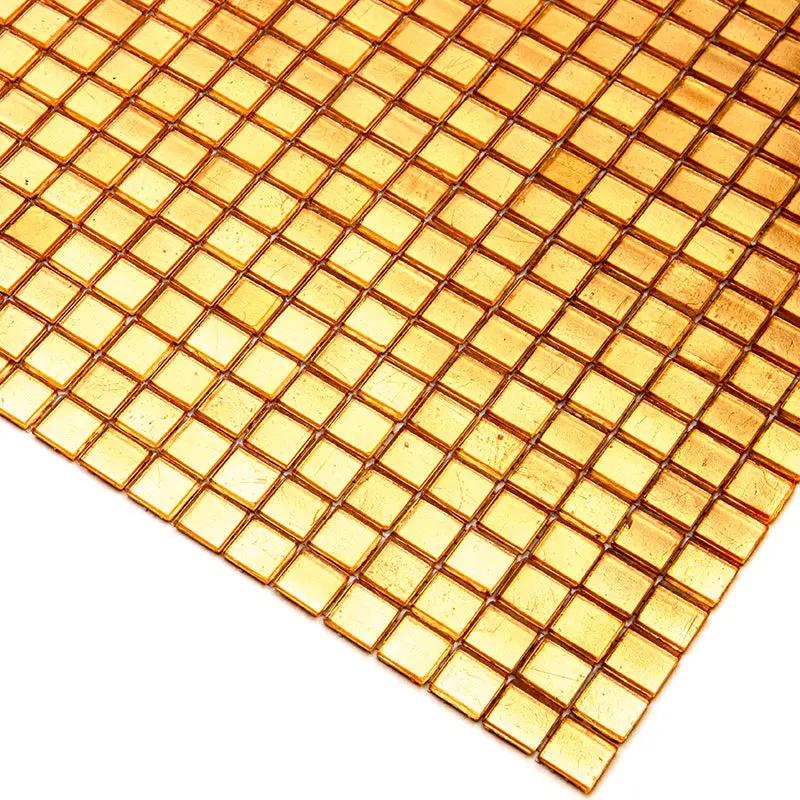 Gold Yellow 12x12 Glossy Uniform Square Glass Mosaic Tile (20 pack, 18.69 sq ft/case) by Apollo Tile