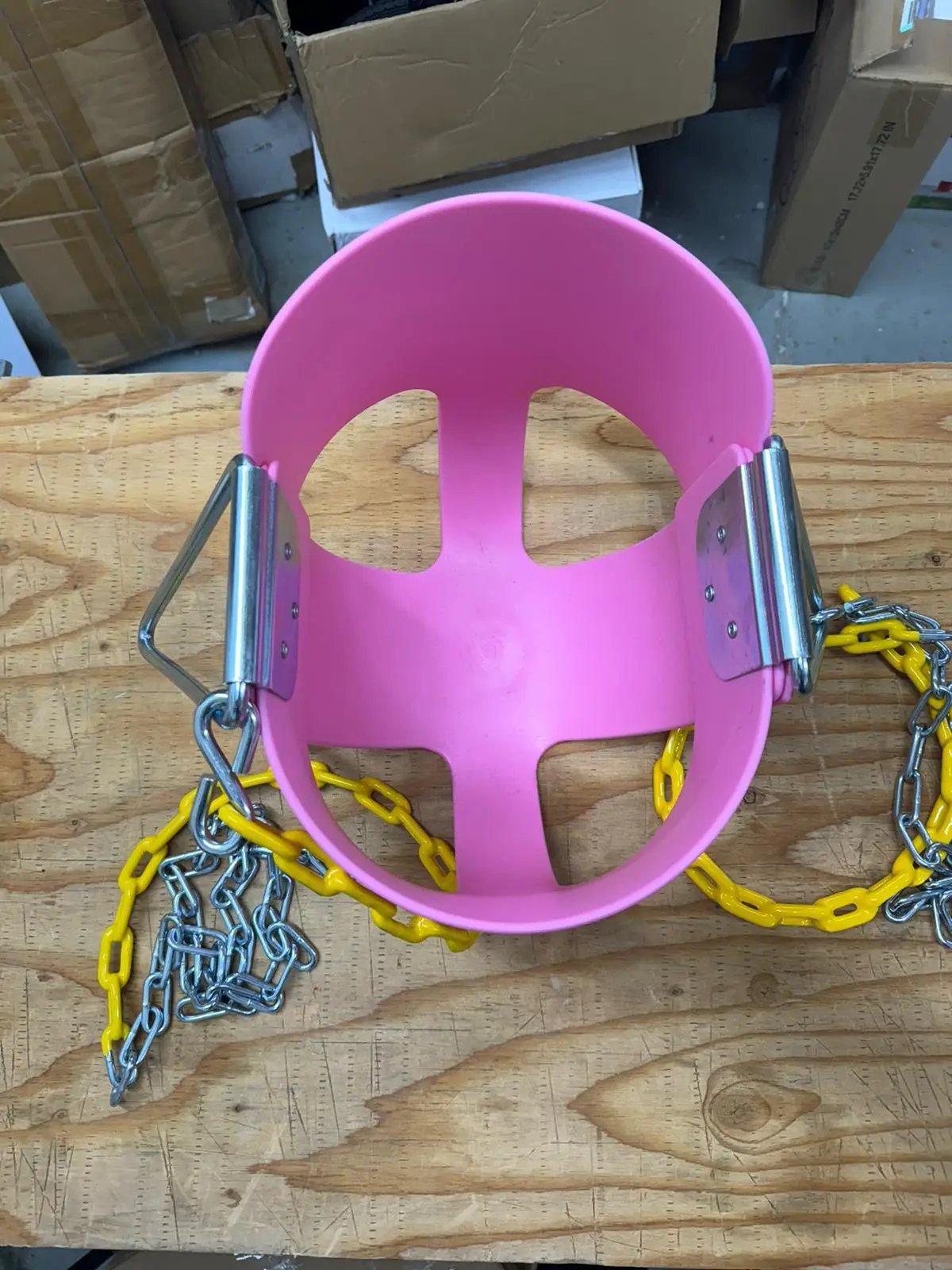 lvssiao Toddler High Back Full Bucket Swing Seat, Toddler Swing Seat with Heavy Duty Plastic Coated Chain + Snap Hooks + Tree Hanging Straps Kids Swing Set Accessories (Pink) by Selzalot