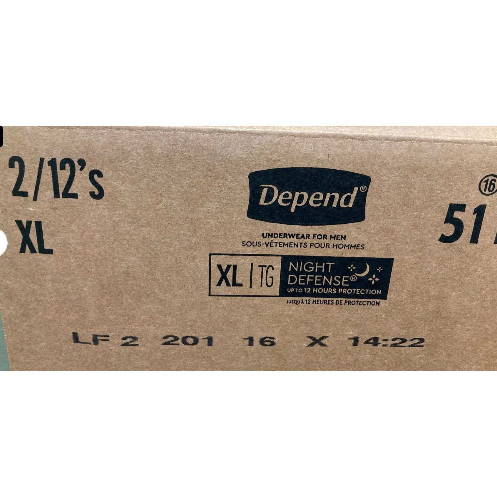 Depend Night Defense Adult Incontinence Underwear for Men, Overnight, Disposable, X-Large, 24 Count (2 Packs of 12) (Packaging May Vary) by Selzalot