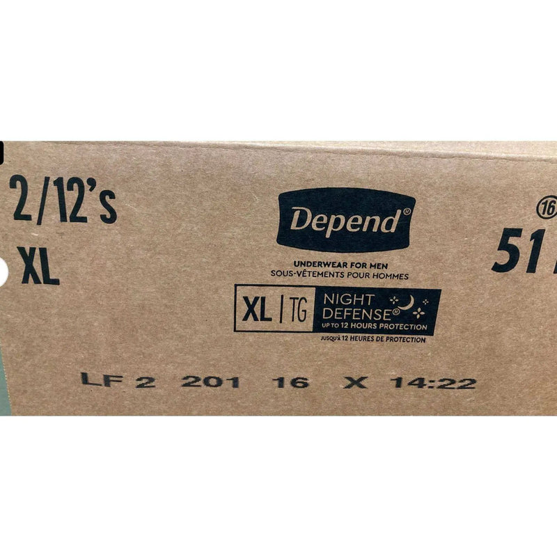 Depend Night Defense Adult Incontinence Underwear for Men, Overnight, Disposable, X-Large, 24 Count (2 Packs of 12) (Packaging May Vary) by Selzalot