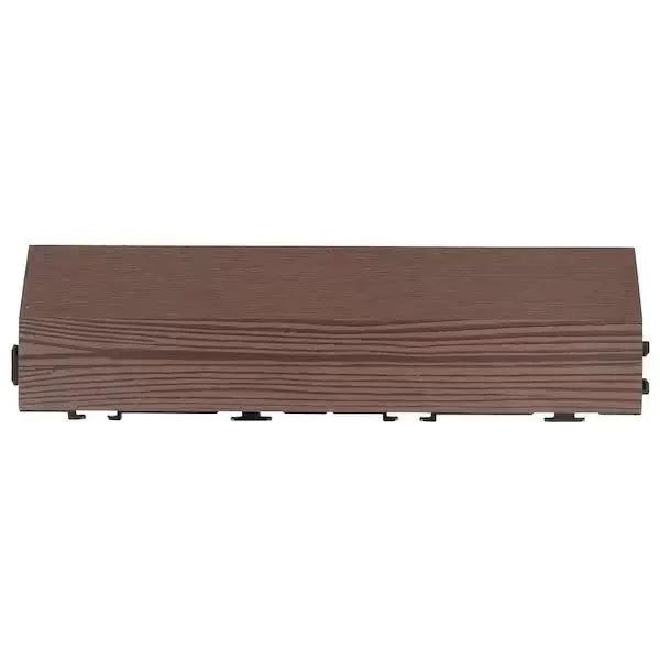 Open Box Design House Straight Edge Trim 3 in. x 12 in. Wood-Plastic Composite Deck Tile in Russet Canyon( 4-Pack by Selzalot