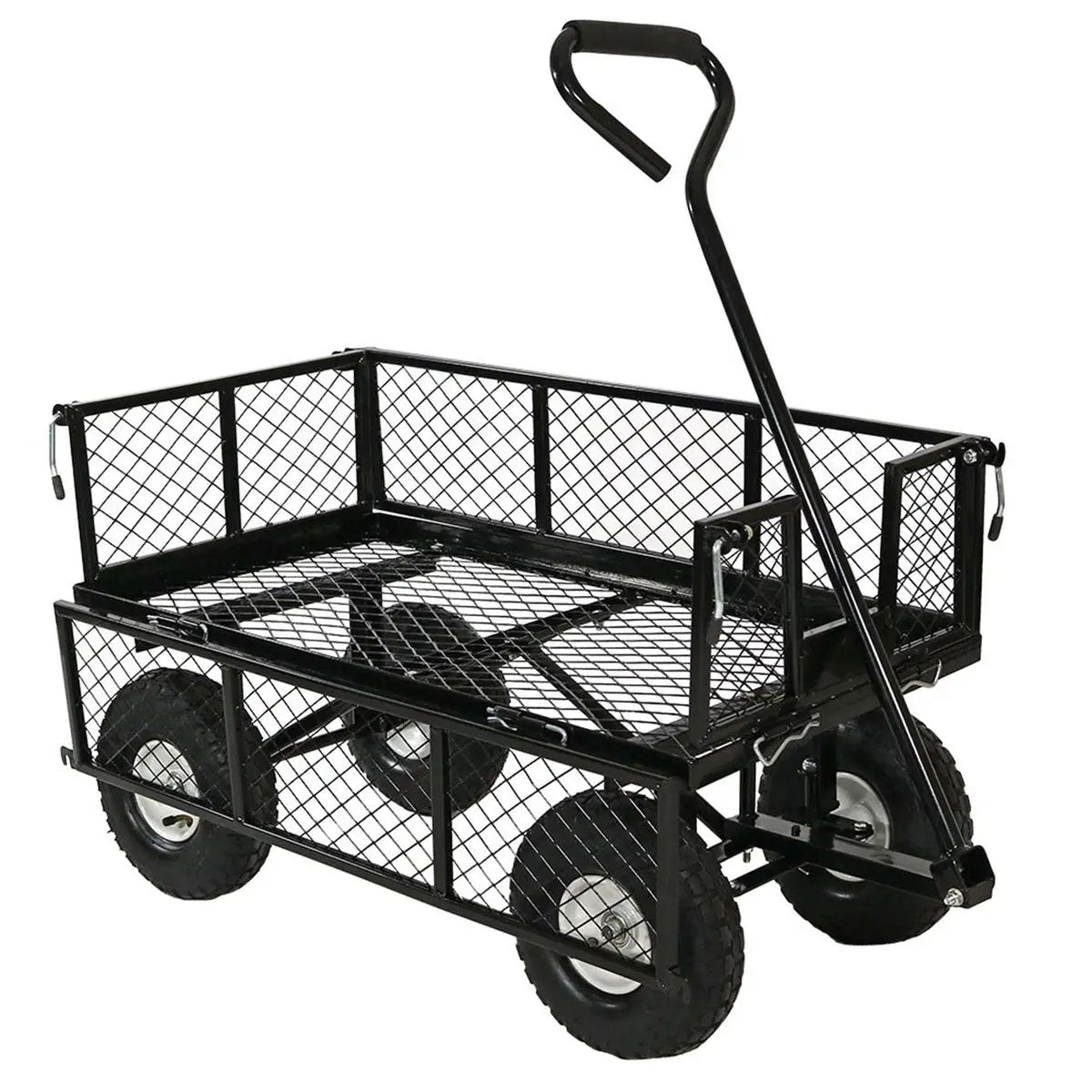 Heavy Duty Black Wheelbarrow Steel Log Garden Cart by HomePacific