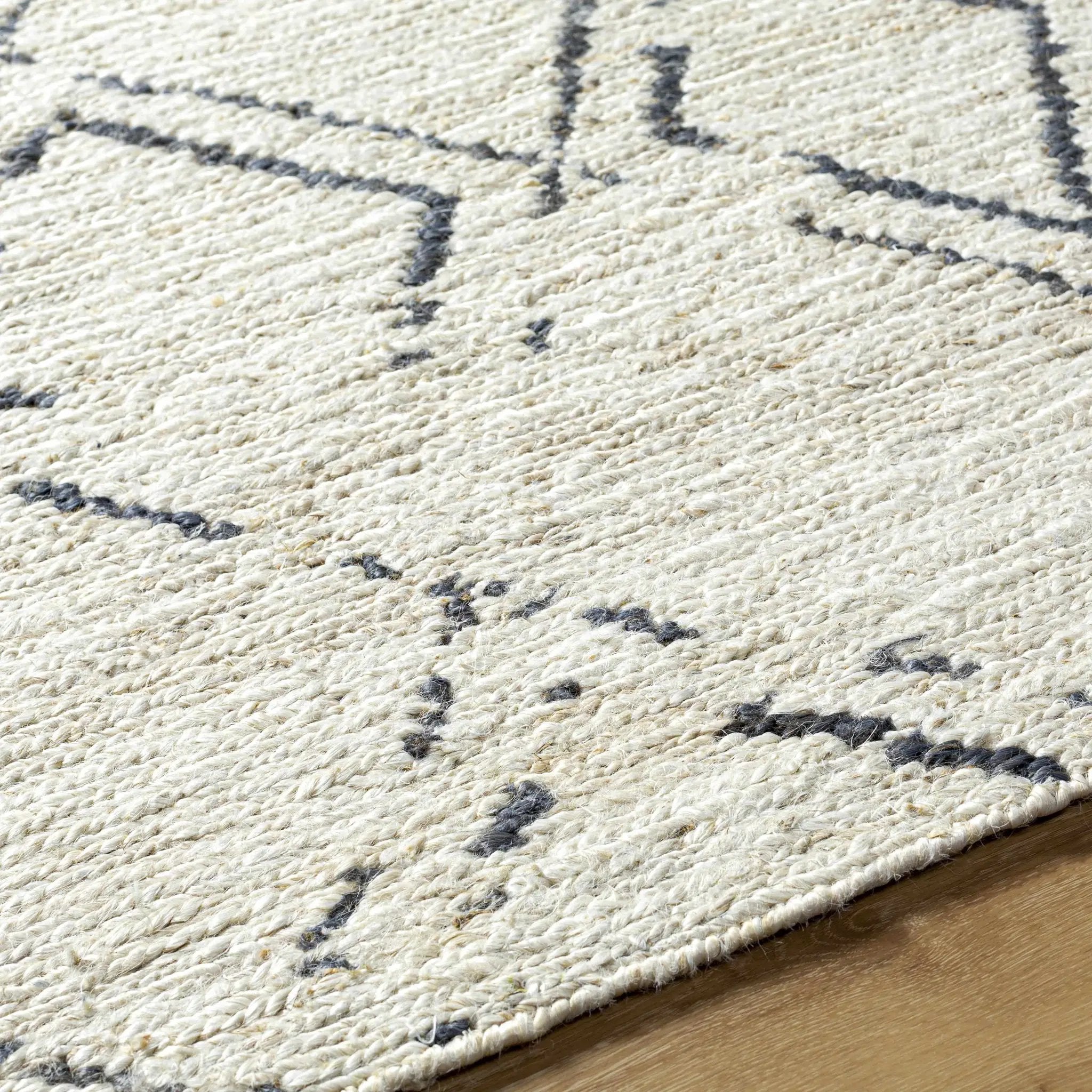 Barlig Beige Trellis Jute Carpet - Clearance by Boutique Rugs