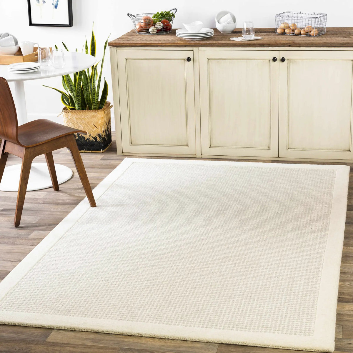 Barrow Wool Rug, installed in a room