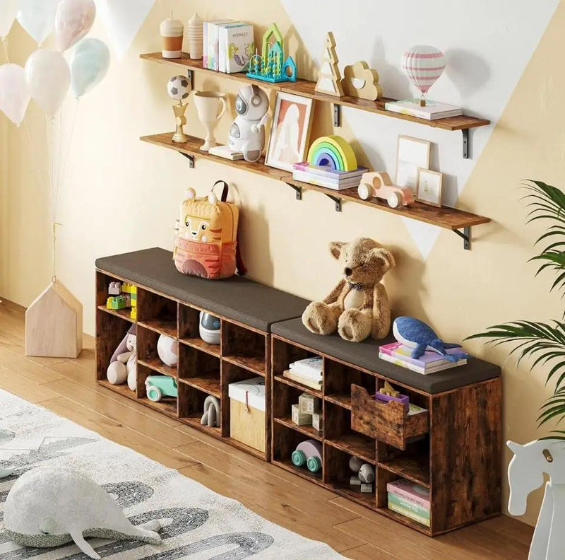 Open box DINZI LVJ Long Wall Shelves, 47.3lnch Wall Mounted Shelves Set of 2, Extra Large Wall Storage Ledges with Sturdy Metal Brackets for Living Ro by Selzalot