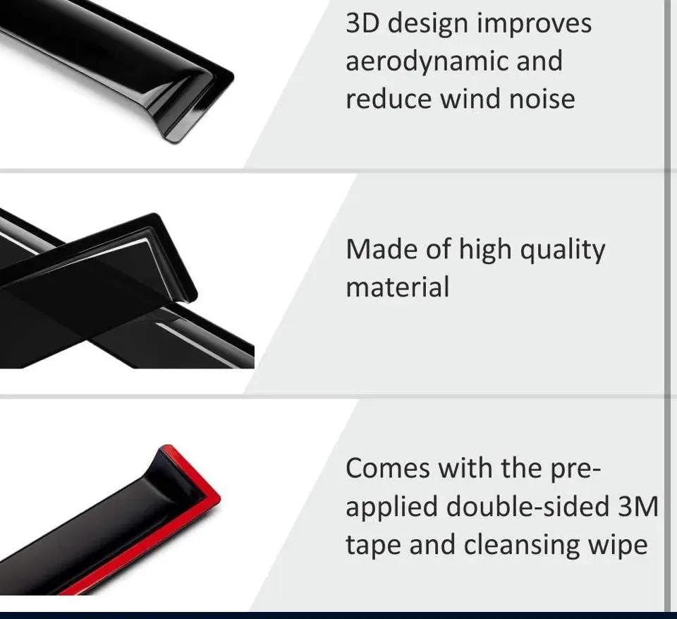 Open Box Voron Glass Tape-on Extra Durable Rain Guards for Ford Bronco Sport 2021-2024, Window Deflectors, Vent Window Visors, 4 Pieces - 100491 by Selzalot