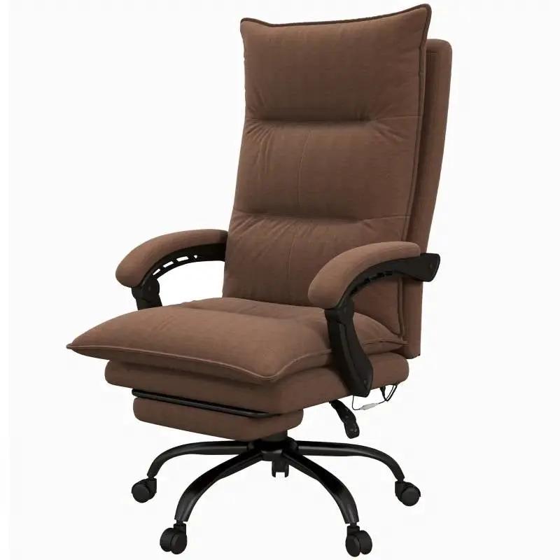 Double Padded Executive Massage Heated Office Chair Brown by HomePacific