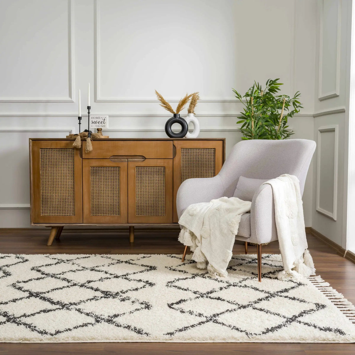 Wallagrass Moroccan Shag Rug - Clearance, installed in a room 2