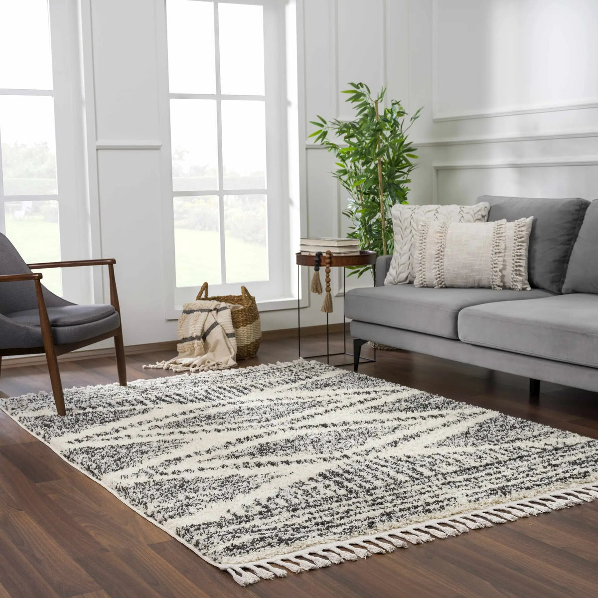 Fishhook Berber Shag Rug, installed in a room 3