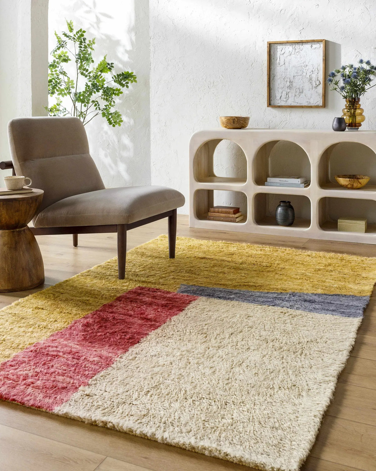Budrys Wool Area Rug, installed in a room