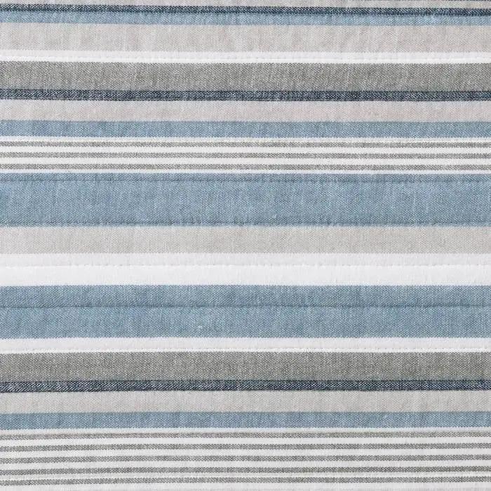 100-Percent Cotton Blue White Grey Nautical Stripes 4 Piece Daybed Cover Set by HomePacific