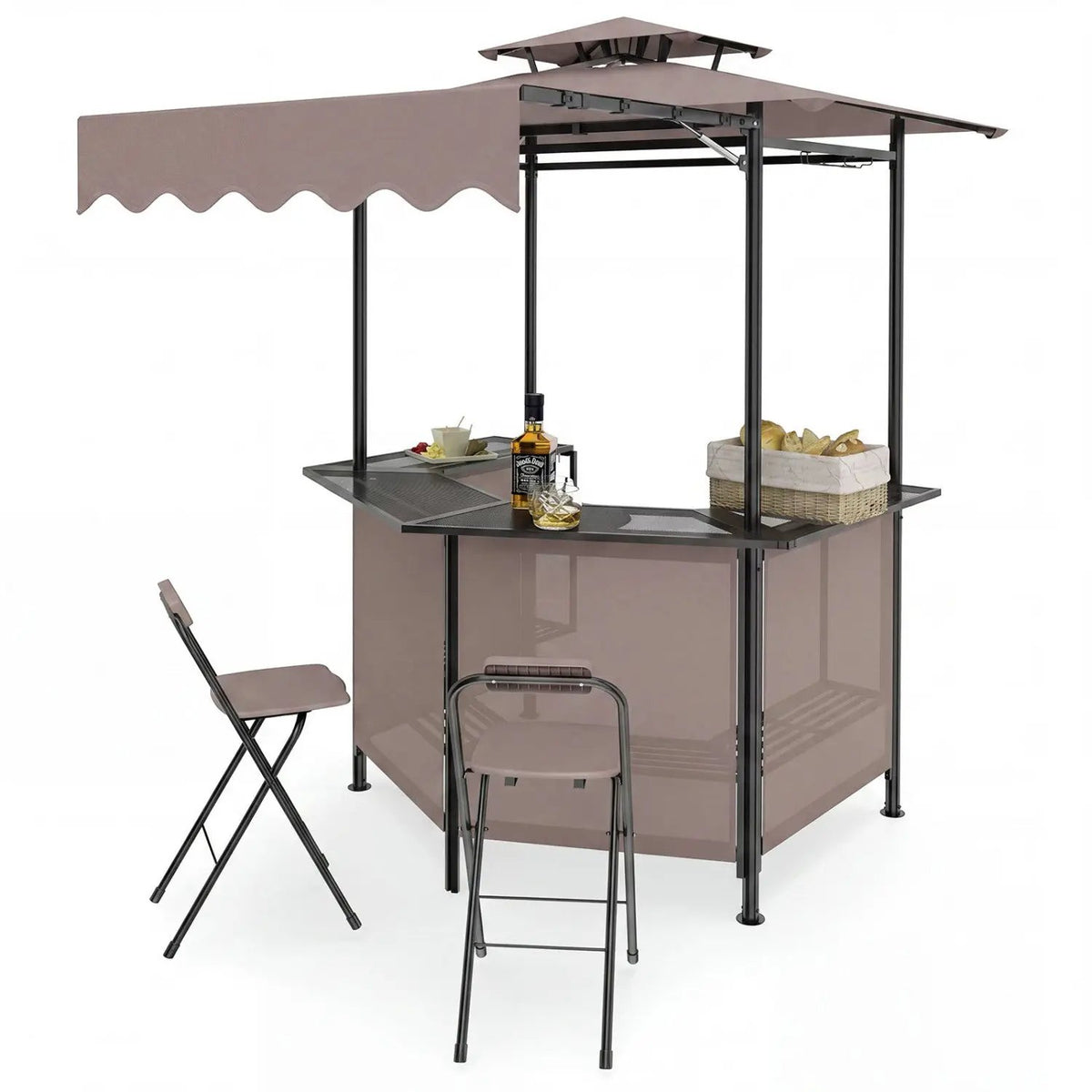 Grill Gazebo with Shelves, Hooks & Double Roof Canopy, photo 4 of 16