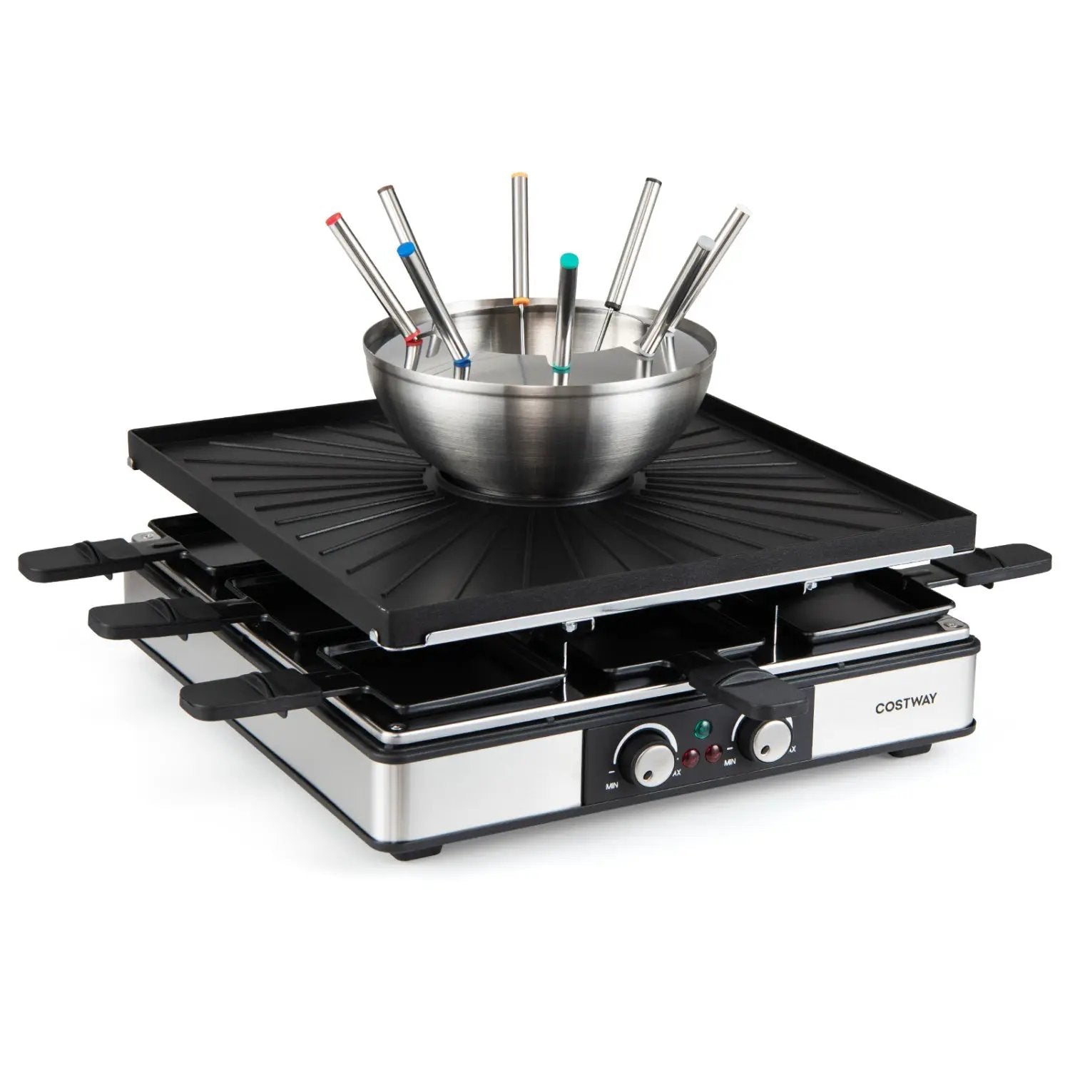 BBQ Grill with Fondue Pot Set for 8 People by DirectDeals