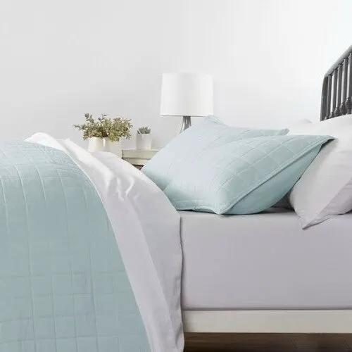 2 Piece Microfiber Farmhouse Coverlet Bedspread Set Light Blue, Twin/Twin XL by HomePacific