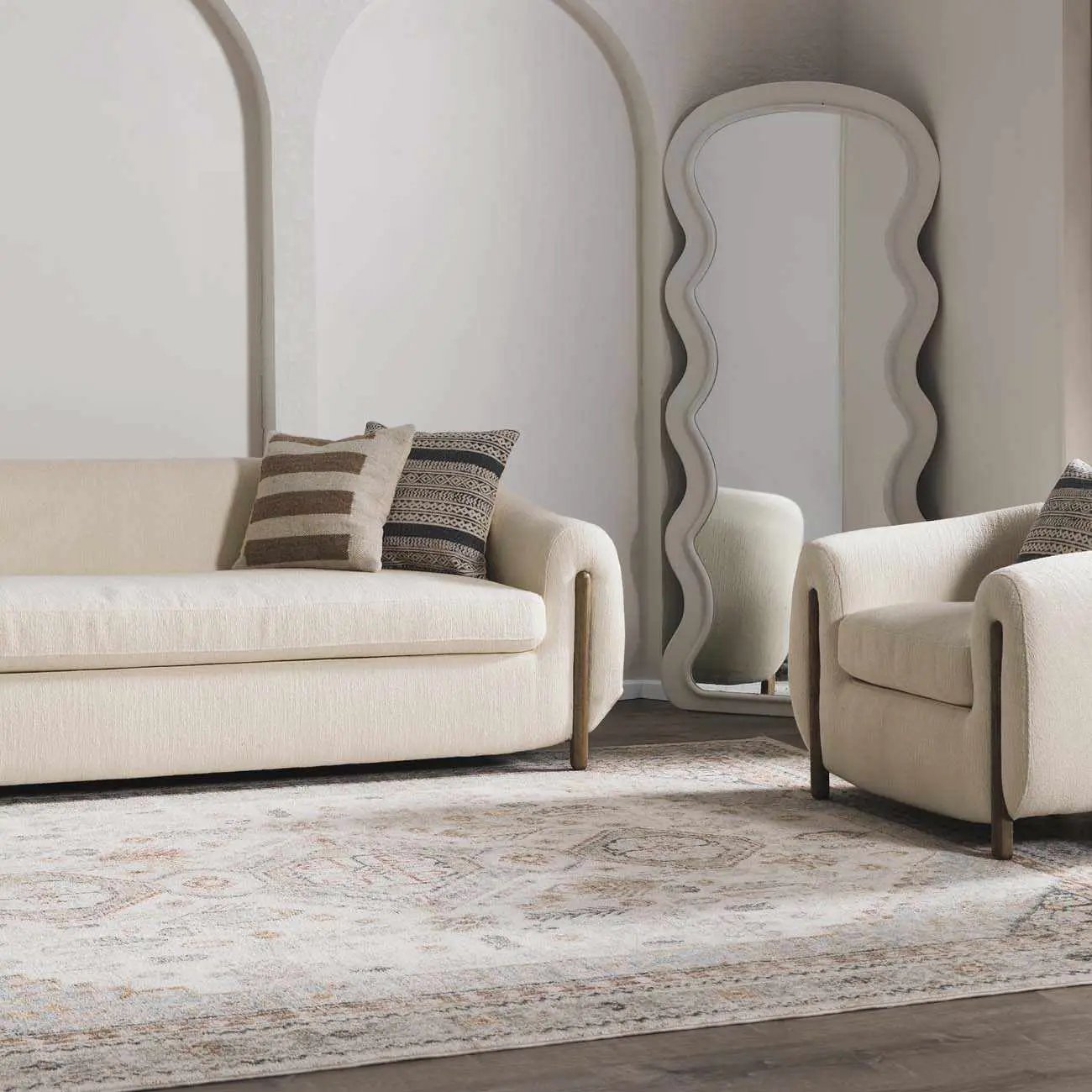 Kouta Cream Area Rug by Boutique Rugs