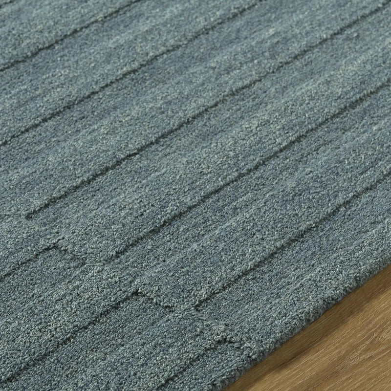 Idaho Broken-Stiped Petrol Blue Area Rug by Boutique Rugs