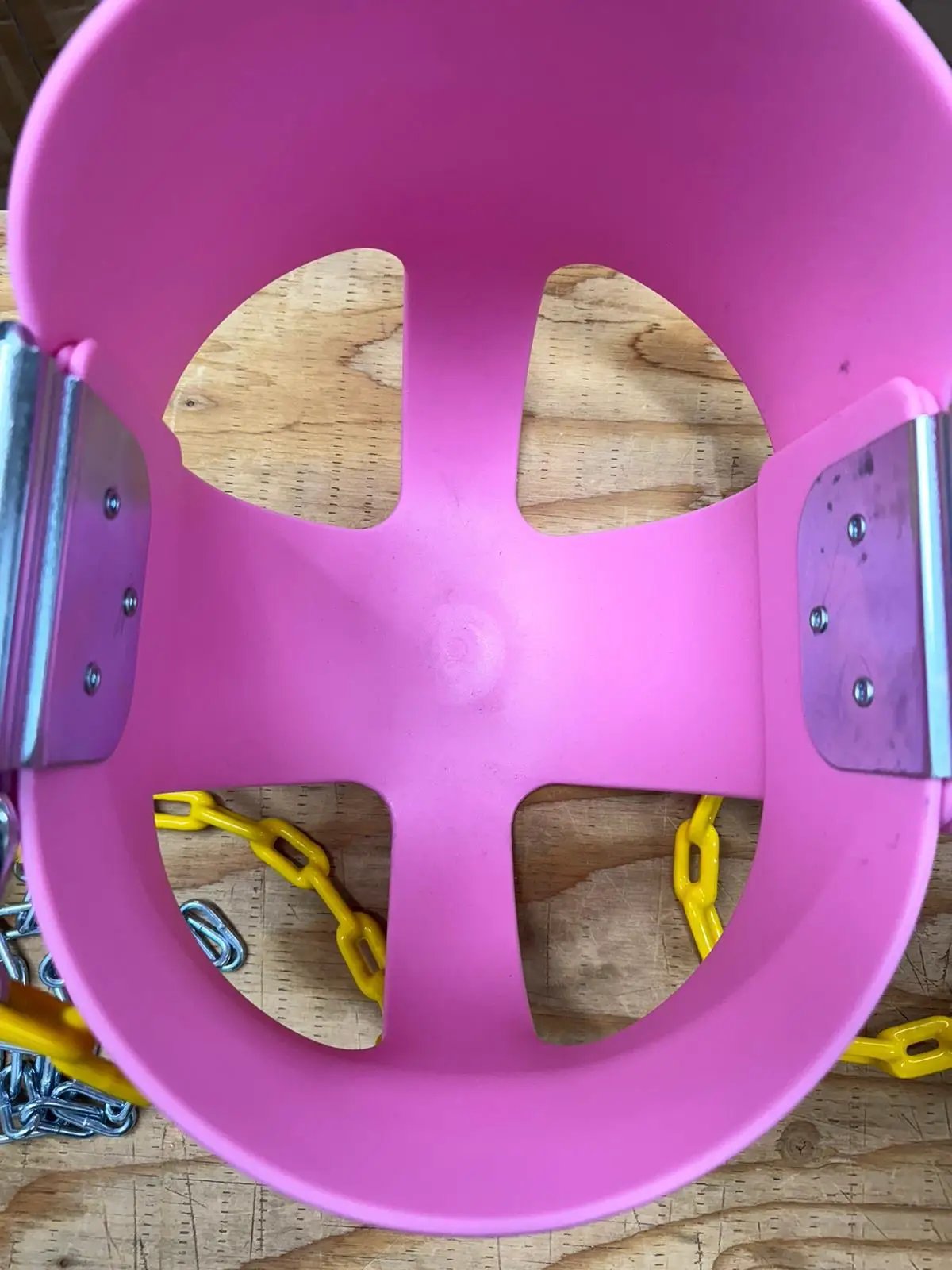 lvssiao Toddler High Back Full Bucket Swing Seat, Toddler Swing Seat with Heavy Duty Plastic Coated Chain + Snap Hooks + Tree Hanging Straps Kids Swing Set Accessories (Pink) by Selzalot