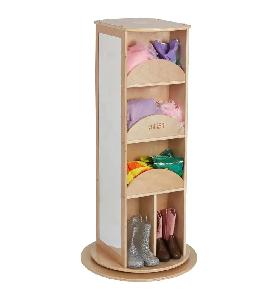 Slightly Used ECR4Kids Rotating Dress-Up Carousel, Costume Organizer, Natural by Selzalot