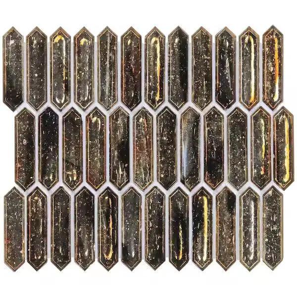 New Sealed Ivy Hill Tile Fargin Golden Crust Elongated Hexagon 12 in. x 10 in. x 7mm Polished Glass Mosaic Tile (0.82 sq. ft.) by Selzalot