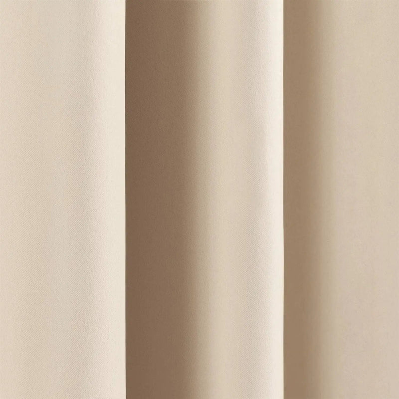 52 x 54 inch Solid Beige Cream Thermal Blackout Curtain Panels - Set of 2 by HomePacific