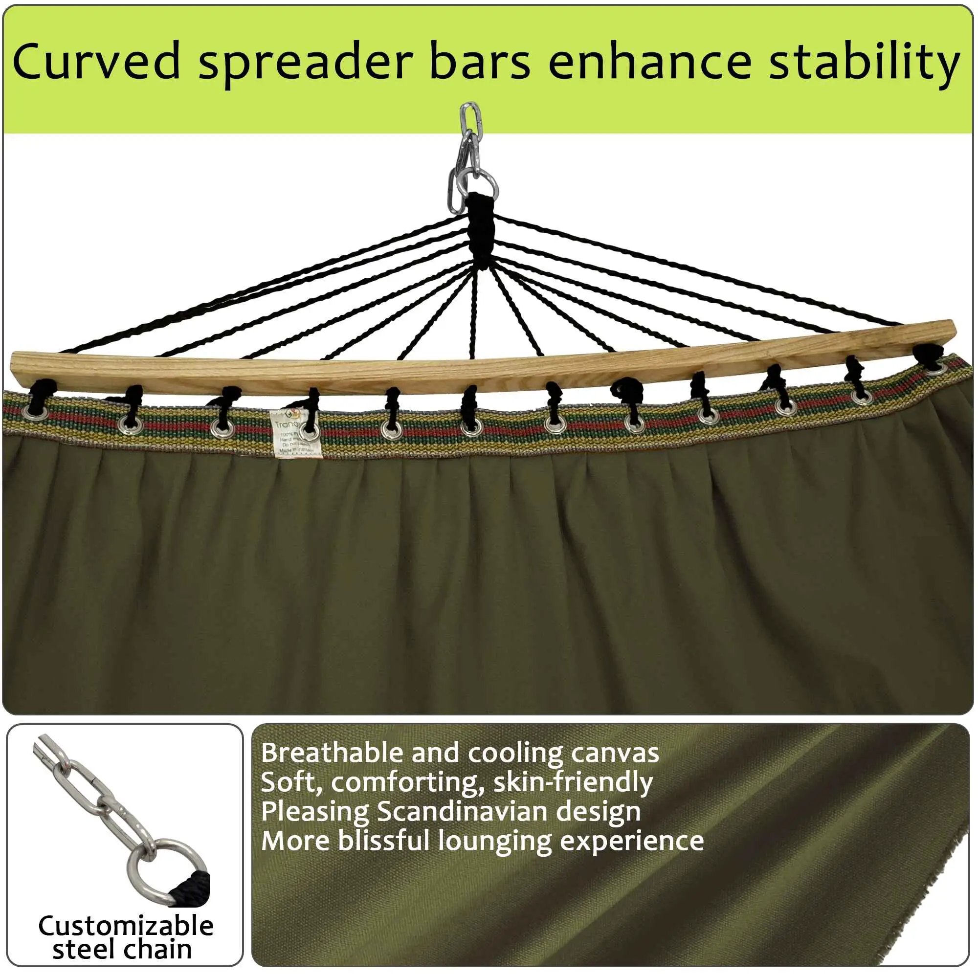 Tranquillo Universal Canvas Double Hammock for Ultimate Relaxation by Megsu