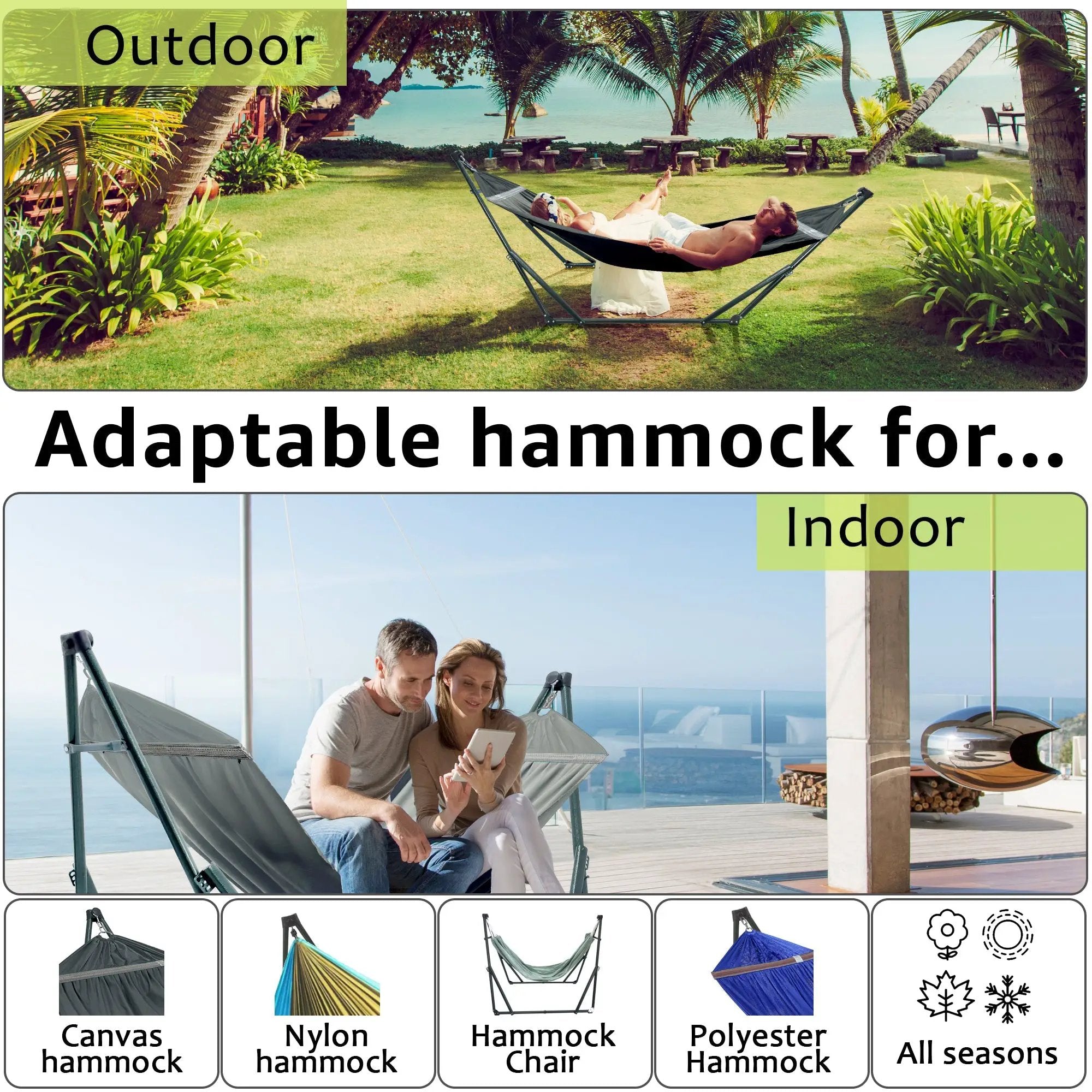 Tranquillo Universal Canvas Hammock Medium Size for Ultimate Comfort and Style by Megsu
