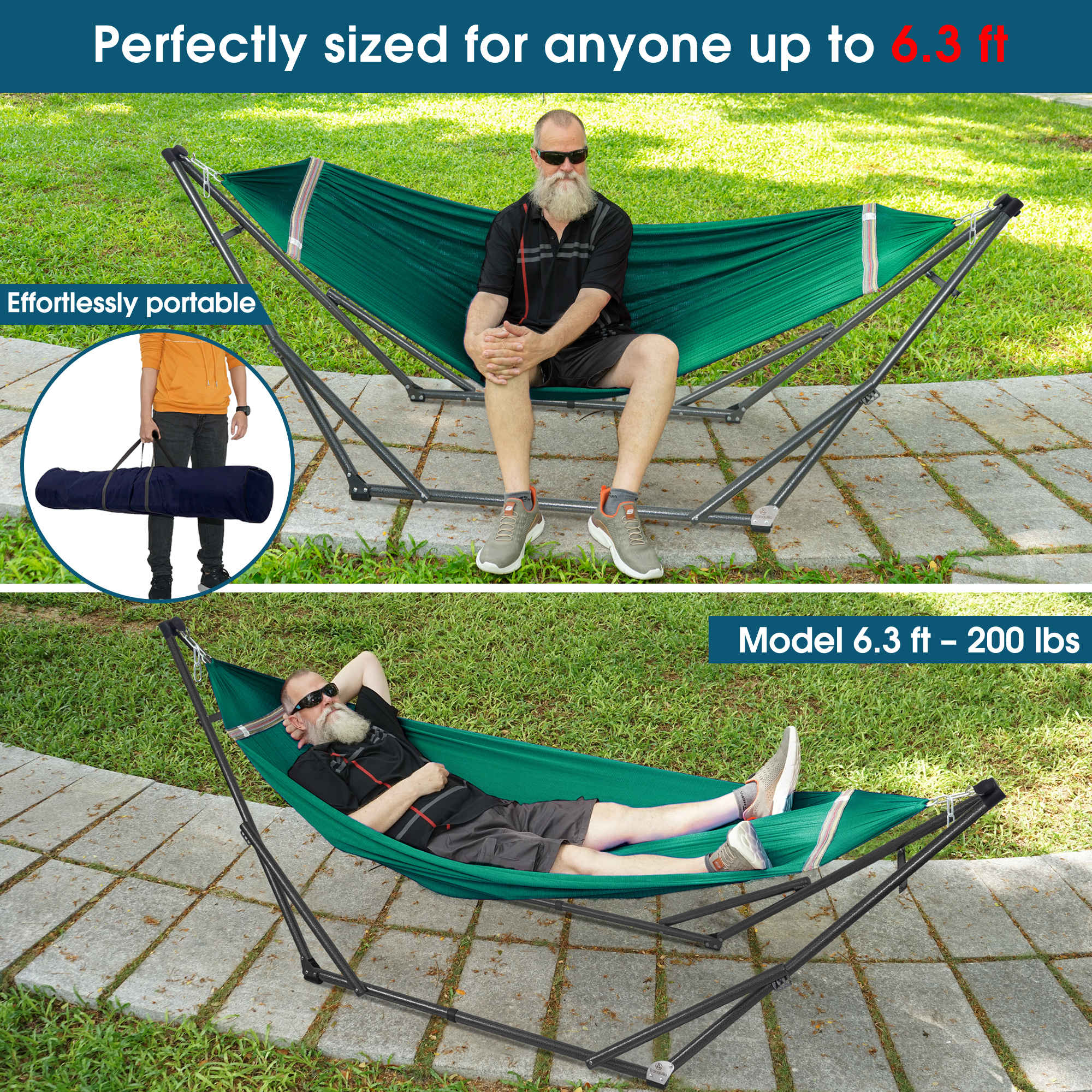 Tranquillo Original Collapsible Hammock with Stand for Ultimate Relaxation by Megsu