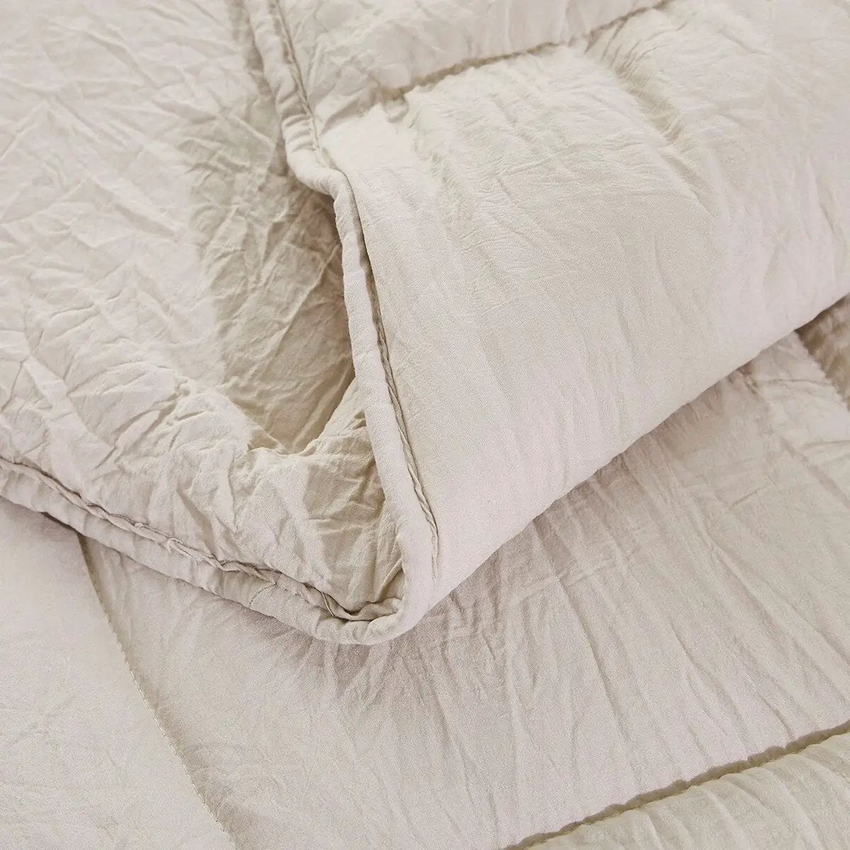 Queen Size Beige 3 Piece Microfiber Reversible Comforter Set by HomePacific