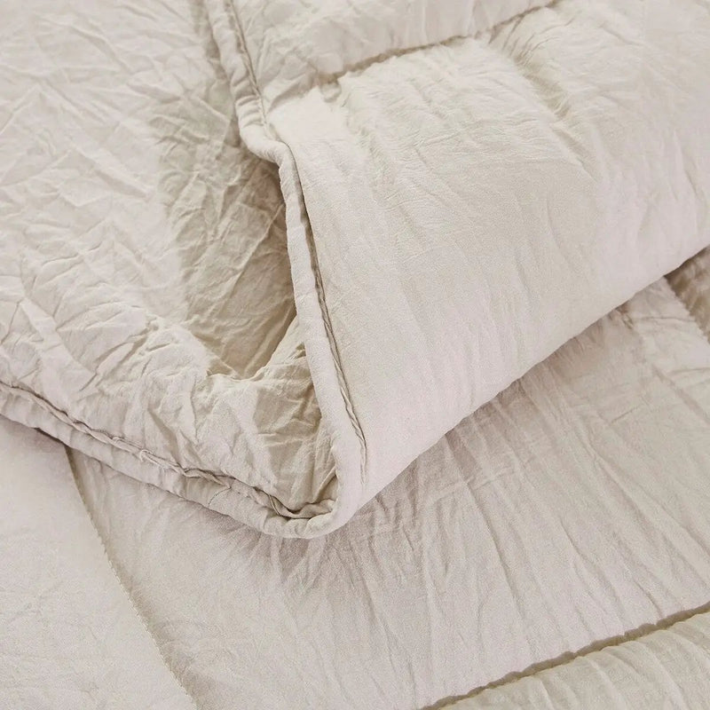 Queen Size Beige 3 Piece Microfiber Reversible Comforter Set by HomePacific