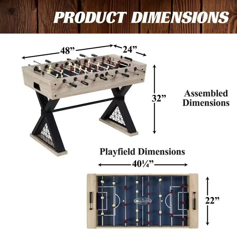 Sturdy X-Leg Industrial Modern Style 48-inch Foosball Table with 2 Balls by HomePacific