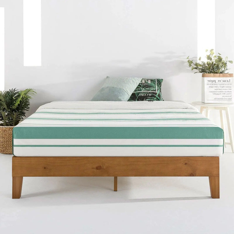 Full size Mid-Century Modern Solid Wood Platform Bed Frame in Natural by HomePacific