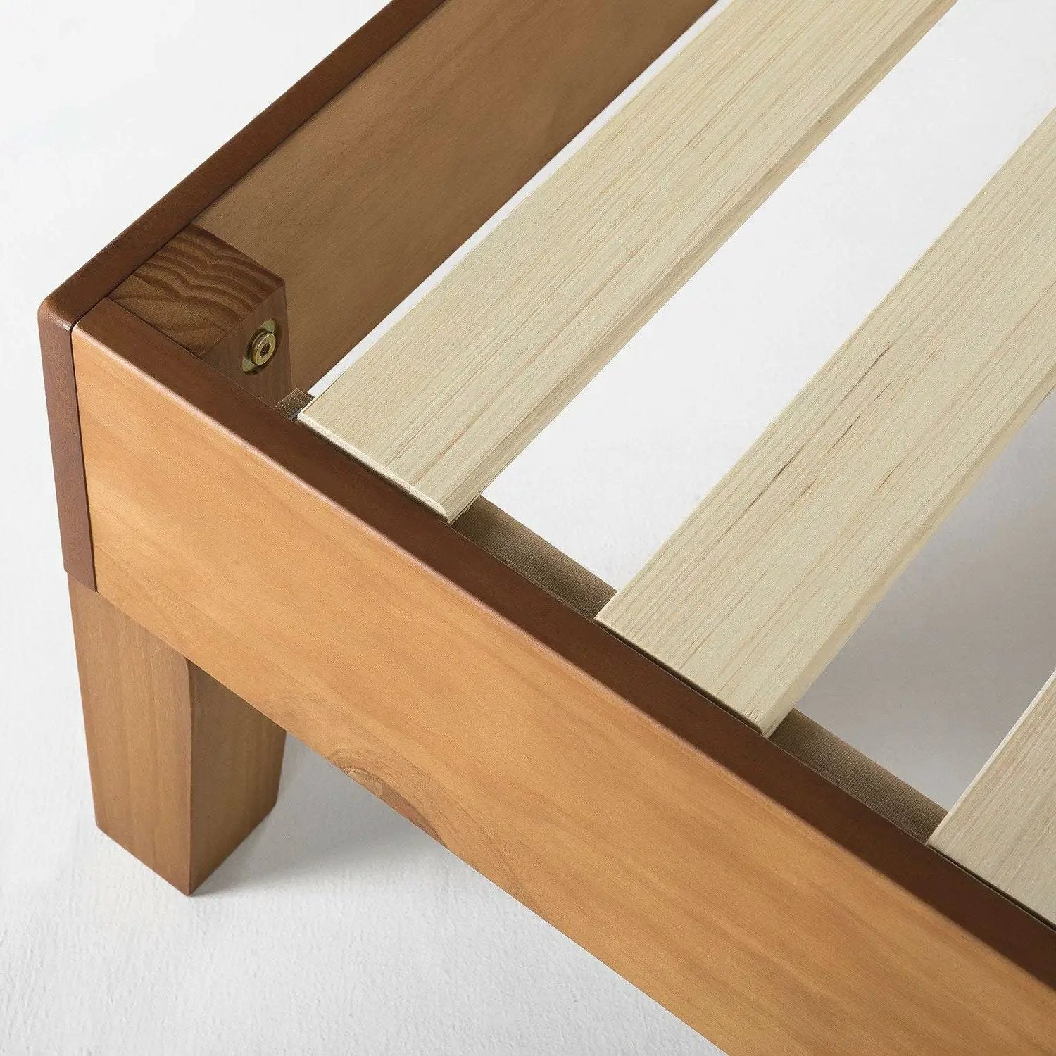 Full size Mid-Century Modern Solid Wood Platform Bed Frame in Natural by HomePacific