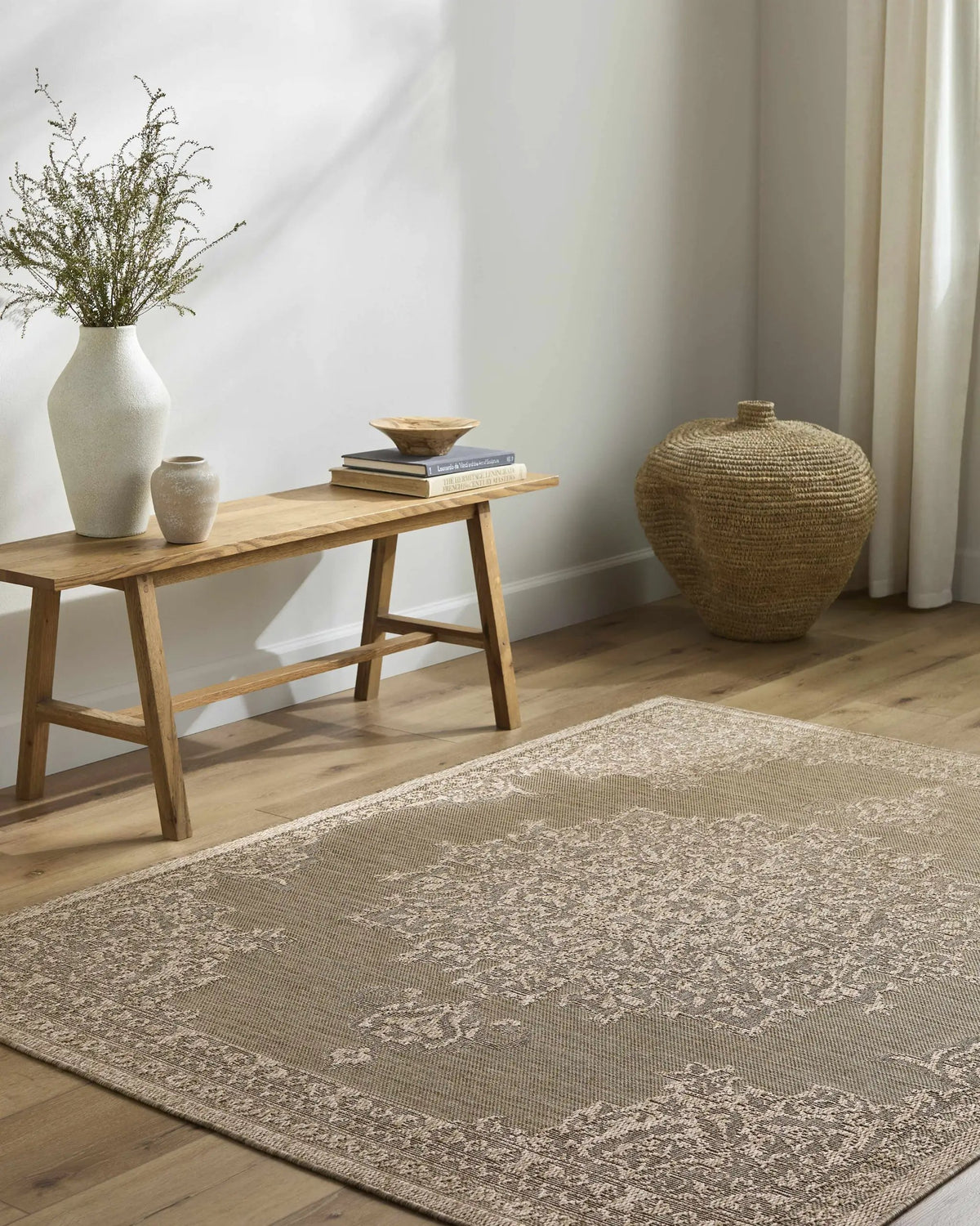 Bahula Outdoor Area Rug, installed in a room