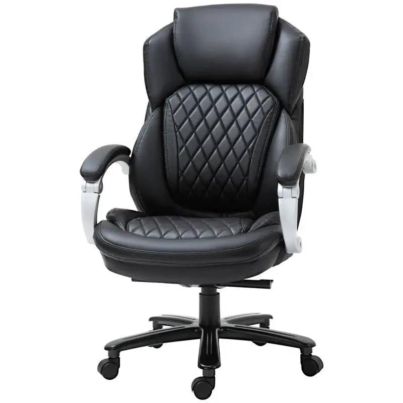 Black Big and Tall Diamond Stitching Executive Adjustable Height Office Chair by HomePacific